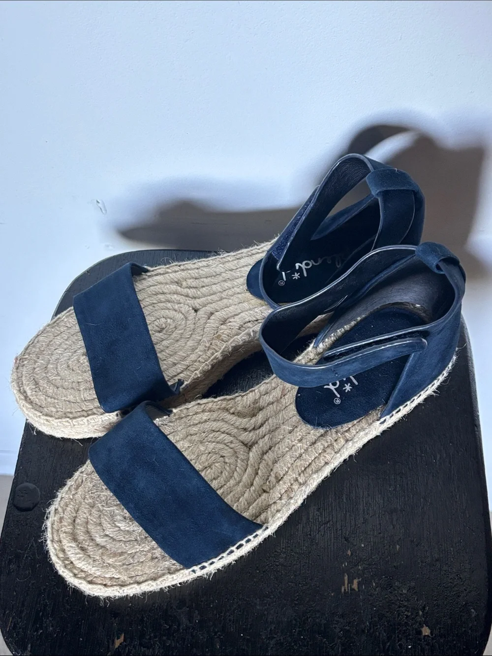 Anthropologie Splendid Jensen Navy Suede Espadrilles Size 9